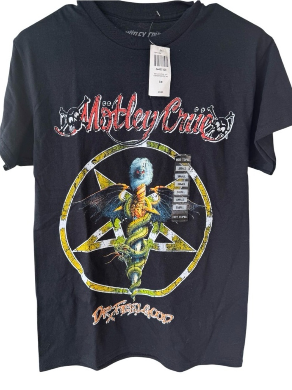 Motley Crue Black Graphic Band Tee - Dr. Feelgood Design